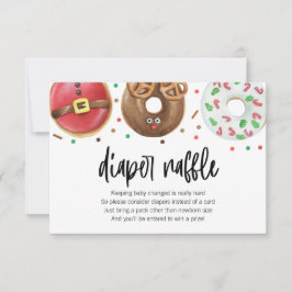Weihnachts Donut Diaper Raffekarte Dankeskarte