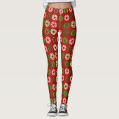Weihnachts Donut Holiday Leckerei Muster Leggings (Vorderseite)