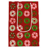 Weihnachts Donut Holiday Leckerei Muster Mittlere Geschenktüte (Rückseite)