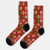 Weihnachts Donut Holiday Leckerei Muster Socken (Linkes Detail)