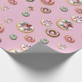 Weihnachts-Donuts Muster Geschenkpapier (Ecke)