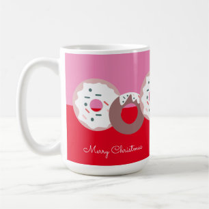Weihnachts-Donuts Streusel Bäckerei Frohe Weihnach Kaffeetasse