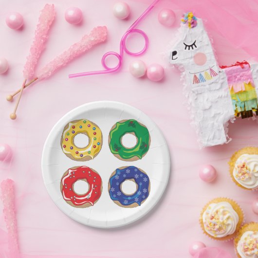 Weihnachts-Donuts-Teller Pappteller (Party)