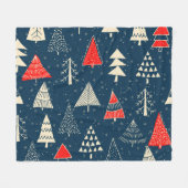 Weihnachts-Doodle-Bäume, nahtloses Wintermuster. Fleecedecke (Vorderseite (Horizontal))