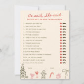 Weihnachts-Doodle Er sagte Sie sagte Karte (Vorderseite)