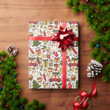 Weihnachts-Doodle-Geschenkpapier