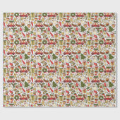 Weihnachts-Doodle-Geschenkpapier Geschenkpapier (Flach)