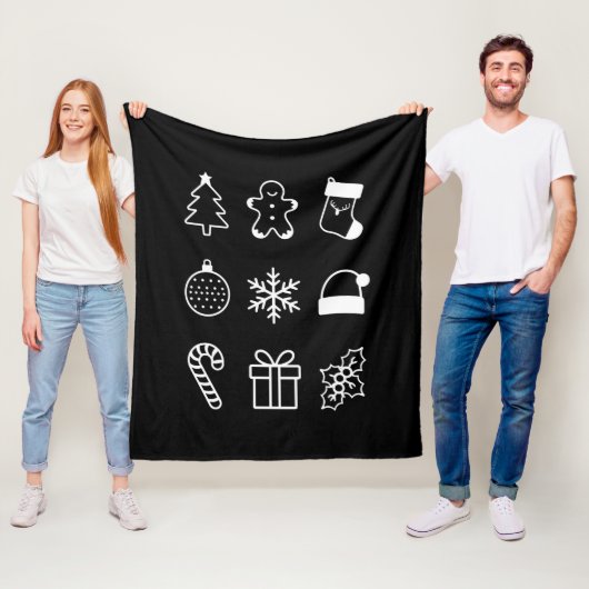 Weihnachts Doodle Gingerbret Tree Candy Xmas Fleecedecke (Beispiel)