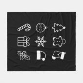 Weihnachts Doodle Gingerbret Tree Candy Xmas Fleecedecke (Vorderseite (Horizontal))