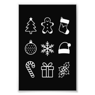 Weihnachts Doodle Gingerbret Tree Candy Xmas Fotodruck
