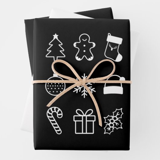 Weihnachts Doodle Gingerbret Tree Candy Xmas Geschenkpapier Set (Beispiel)