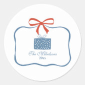 Weihnachts-Doodle-Line Runder Aufkleber (Vorderseite)