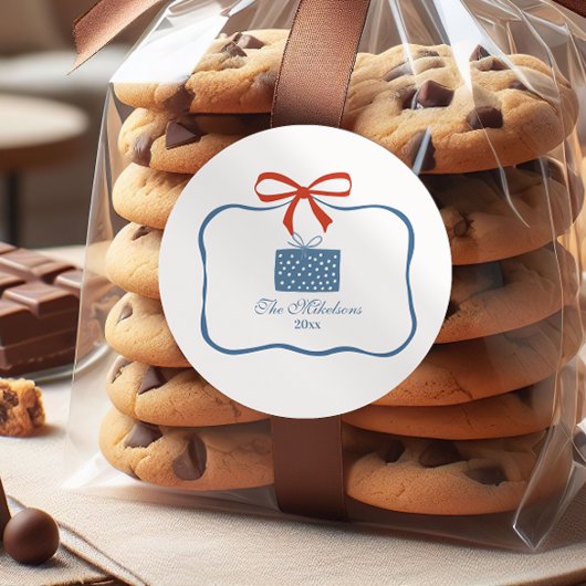 Weihnachts-Doodle-Line Runder Aufkleber