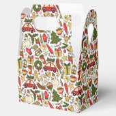 Weihnachts-Doodle-Muster-Geschenkbox Geschenkschachtel (Geöffnet)