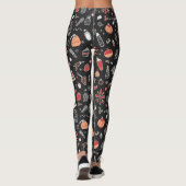 Weihnachts-Doodle-Muster Leggings (Rückseite)