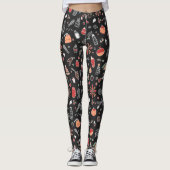 Weihnachts-Doodle-Muster Leggings (Vorderseite)