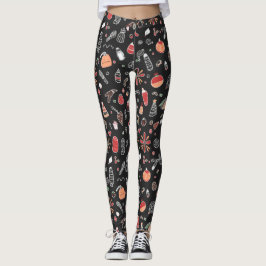 Weihnachts-Doodle-Muster Leggings