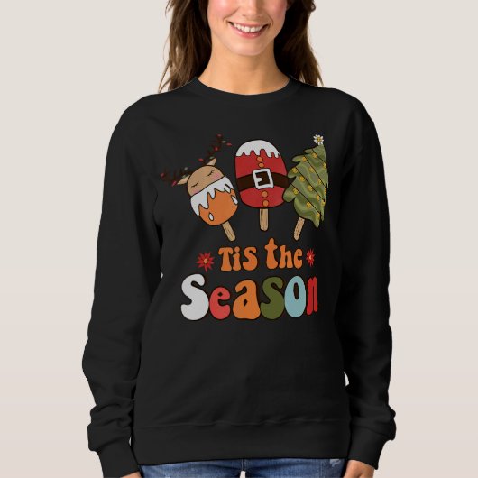 Weihnachts-Doodles: Die Saison Retro Holiday Co Sweatshirt (Vorderseite)
