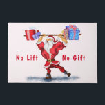 Weihnachts-Doormat Bodybuilder Weihnachtsmann mit  Fußmatte<br><div class="desc">Bodybuilder Santa Claus mit Weihnachtsgeschenken - Fun Cartoon Gemälde Funny Collection - Wählen / Fügen Sie Ihren einzigartigen Text / Name / Farbe - Make Your Special Gift - Neu formatieren und verschieben oder entfernen und hinzufügen / Elemente / Text mit Anpassungs-Tool ! Malerei und Design von MIGNED. Bitte schauen...</div>