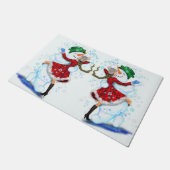 Weihnachts-Doormat-Snowman und Girl-Dance Fußmatte (Schrägansicht)