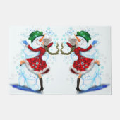 Weihnachts-Doormat-Snowman und Girl-Dance Fußmatte (Vorderseite)