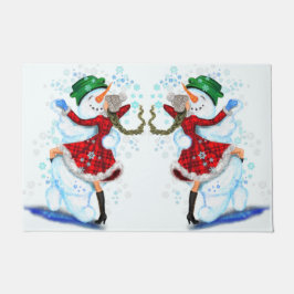 Weihnachts-Doormat-Snowman und Girl-Dance Fußmatte