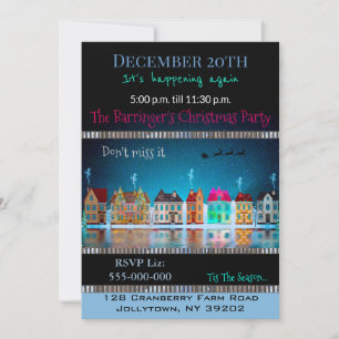 Weihnachts-Dorf Jahresurlaub Weihnachten Party Einladung