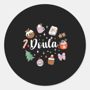Weihnachts-Doula-Hebamme-Geburtshelferin-Stpartum- Runder Aufkleber