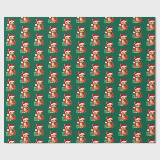 Weihnachts-Drache-Geschenkpapier Geschenkpapier (Flach)