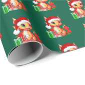 Weihnachts-Drache-Geschenkpapier Geschenkpapier (Rolleneckpunkt)