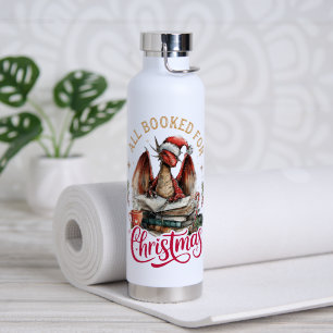 Weihnachts-Drache mit Buch  Trinkflasche