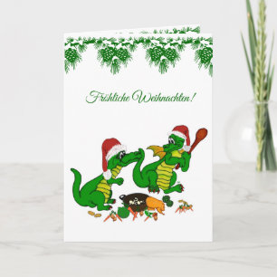 Weihnachts Drachen auf Deutsch Feiertagskarte