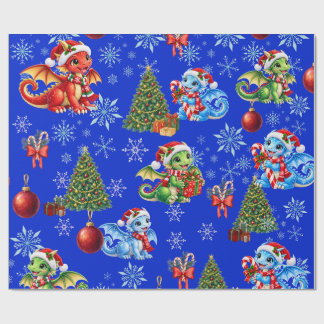 Weihnachts-Drachen-Geschenkpapier Geschenkpapier