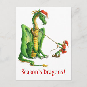 Weihnachts-Drachen Postkarte