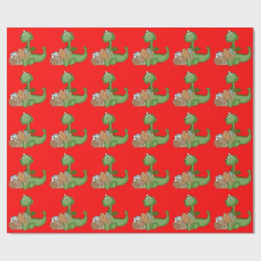 Weihnachts-Dragon-Feiertagspapier Geschenkpapier (Flach)