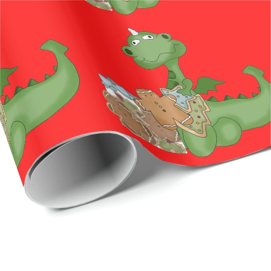 Weihnachts-Dragon-Feiertagspapier Geschenkpapier (Rolleneckpunkt)
