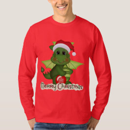 Weihnachts-Dragon Holiday Cartoon T - Shirt