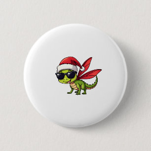 Weihnachts-Dragonfly-Weihnachtsmannmütze Funny Xma Button
