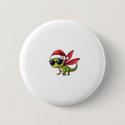 Weihnachts-Dragonfly-Weihnachtsmannmütze Funny Xma Button (Vorderseite)