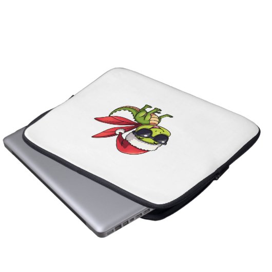 Weihnachts-Dragonfly-Weihnachtsmannmütze Funny Xma Laptopschutzhülle (Vorne Knopf)