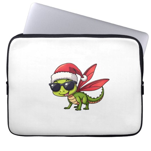 Weihnachts-Dragonfly-Weihnachtsmannmütze Funny Xma Laptopschutzhülle (Vorderseite)