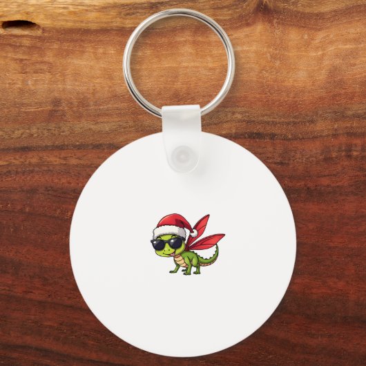 Weihnachts-Dragonfly-Weihnachtsmannmütze Funny Xma Schlüsselanhänger (Vorderseite)