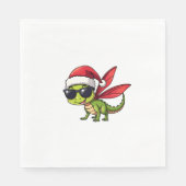 Weihnachts-Dragonfly-Weihnachtsmannmütze Funny Xma Serviette (Vorderseite)