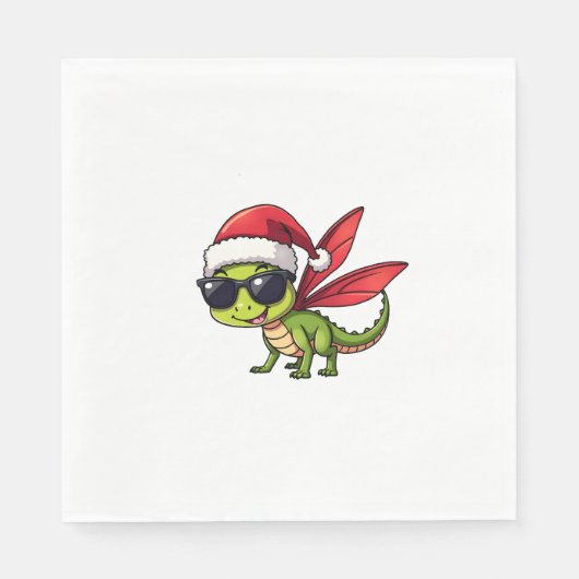 Weihnachts-Dragonfly-Weihnachtsmannmütze Funny Xma Serviette (Vorderseite)