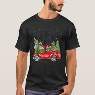 Weihnachts-Dreier-Flamingo-Fahrt-Roter-LKW-Xmas-Sa T-Shirt