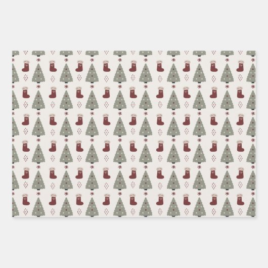 Weihnachts-Dreierpack Geschenkpapier Set (Vorderseite 3)