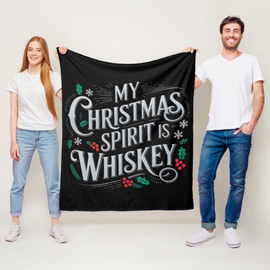Weihnachts Drink Whiskey Liebhaber Drinker Sprichw Fleecedecke (Beispiel)