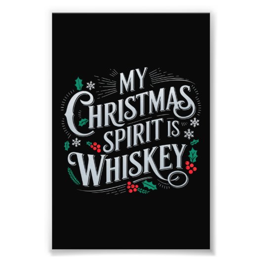 Weihnachts Drink Whiskey Liebhaber Drinker Sprichw Fotodruck (Vorne)