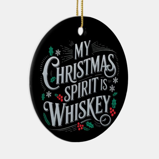 Weihnachts Drink Whiskey Liebhaber Drinker Sprichw Keramik Ornament (Rechts)