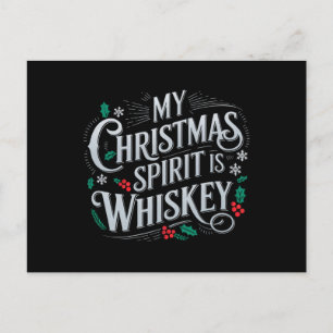 Weihnachts Drink Whiskey Liebhaber Drinker Sprichw Postkarte
